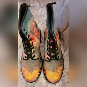 Combat Boots with Frida Kahlo Design